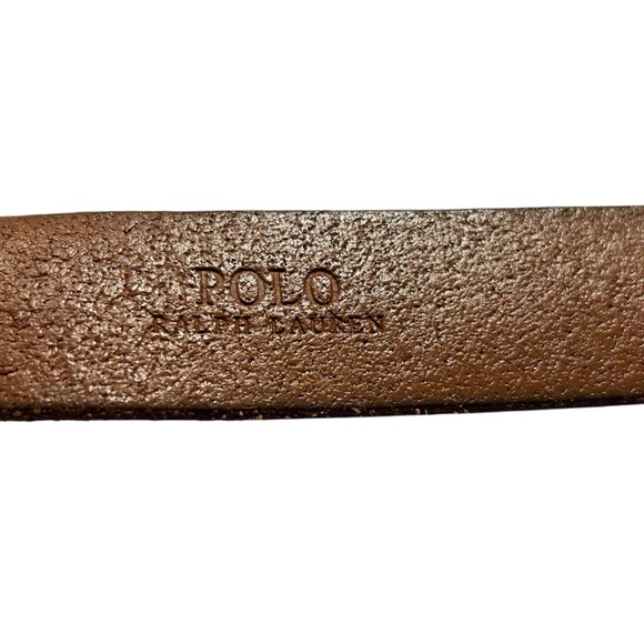 Polo Ralph Lauren Women’s Brown Leather Roller Buckle Belt Size 32/80 - Picture 5 of 7